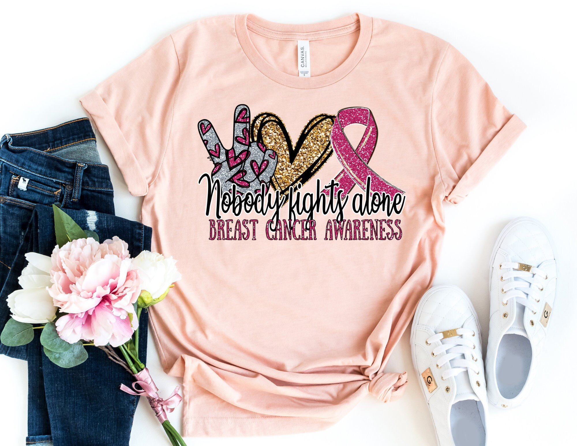 Nobody Fights Alone Breast Cancer Awareness Shirt – Boob Shirt – Cancer Awareness Shirt – Breast Cancer Shirts – Feminist-Shirt Hoodie All Color Size S-5Xl