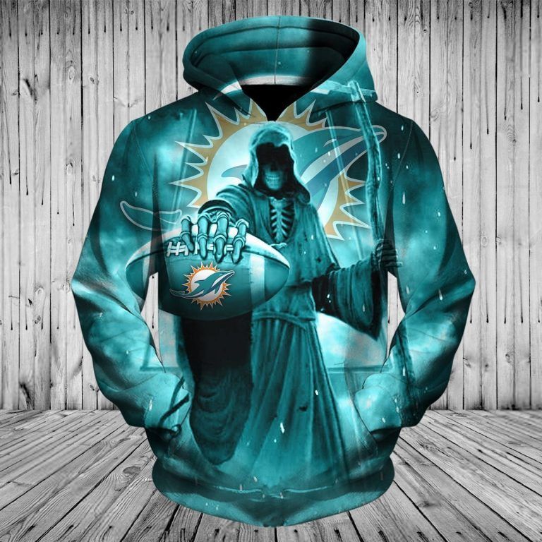 Miami Dolphins Death Skull 3D Hoodie