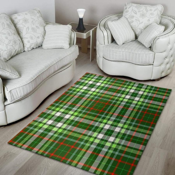 Green Plaid Tartan Area Rug