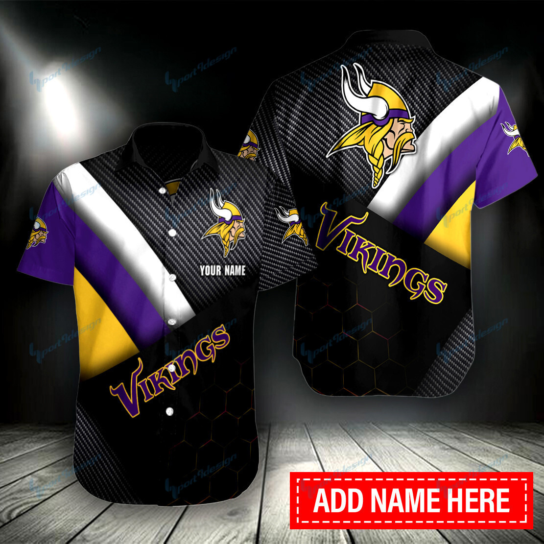 Minnesota Vikings Personalized Button Shirt Bb017