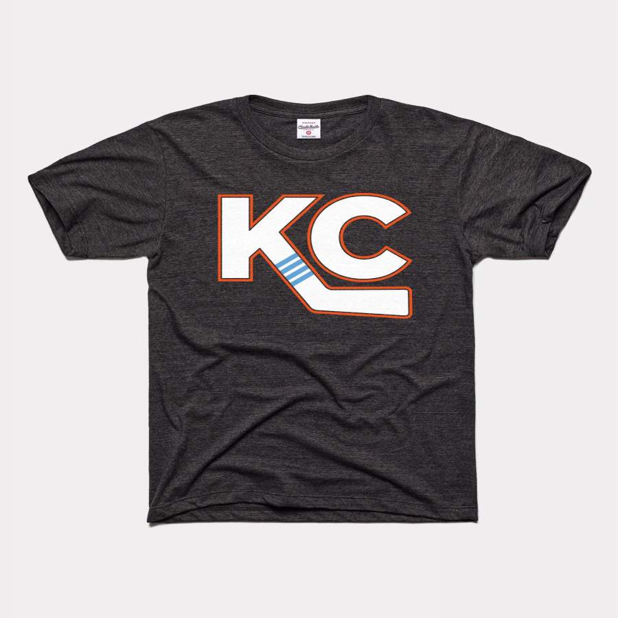 Vintage Black Mavericks KC Hockey Stick T-Shirt