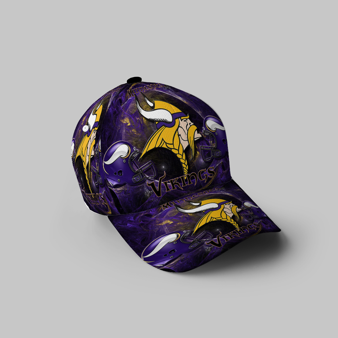 Minnesota Vikings Emblem Helmet V2 3D Printing Baseball Cap Classic Hat