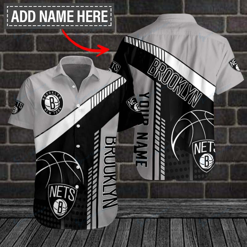 Brooklyn Nets Personalized Button Shirts Bg35