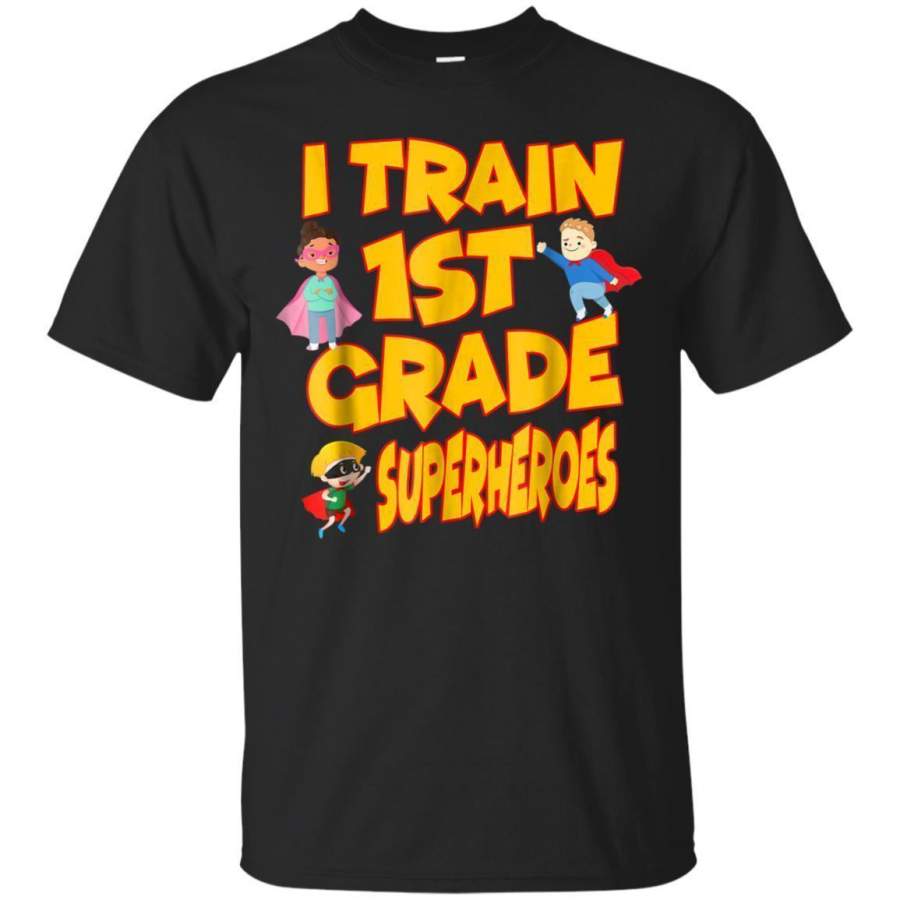 AGR I Train 1st Grade Superheroes Kids Teachers Funny Tshirt Jaq T-shirt