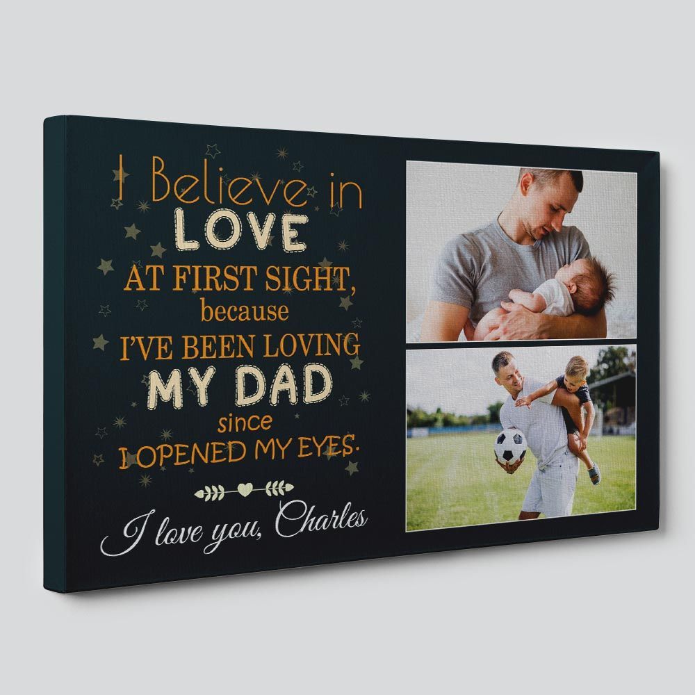 “I Believe in Love at First Sight” Custom Photo Canvas