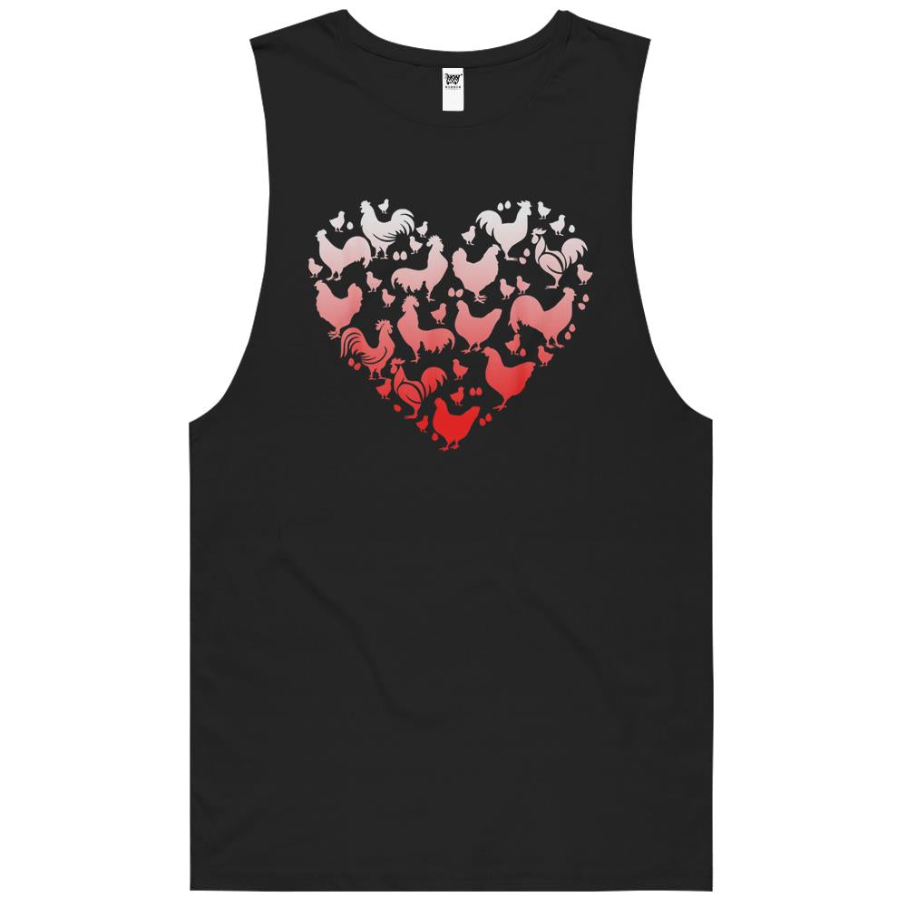 Valentine Day Chicken Heart- Funny Animal Farmer Lover Gifts Tank Top