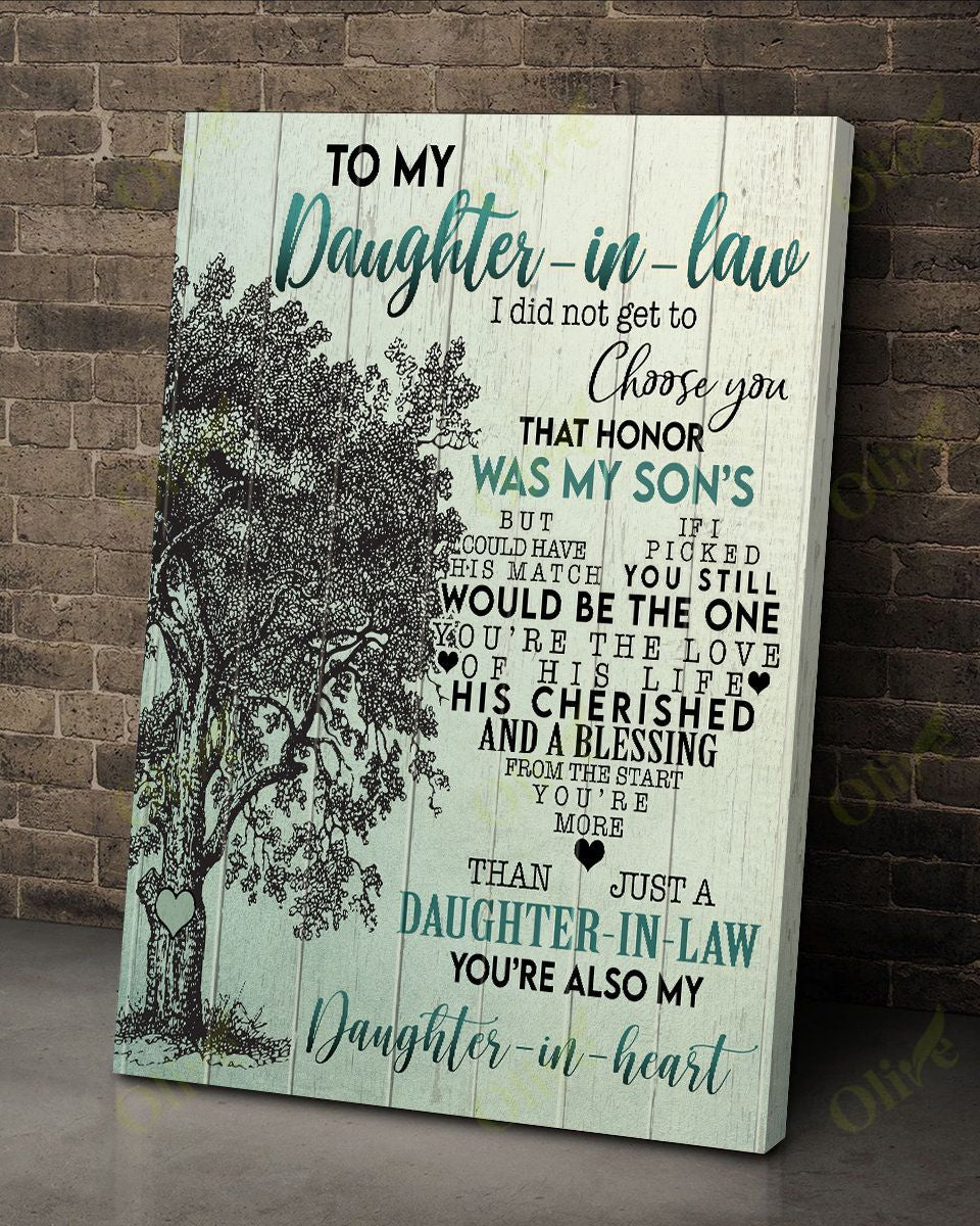 To Daughter-In-Law Canvas Wall Art Home Decor