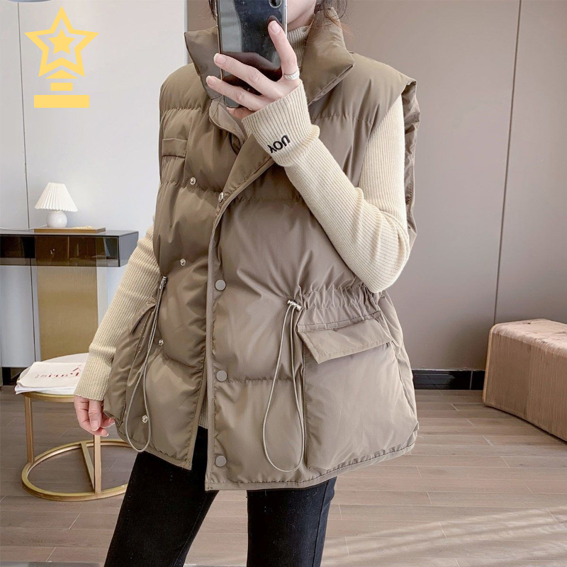 Vest for Women Winter Jacket Women 2022 Fashion Warm Top Padded Puffer Vests Solid Sleeveless Jackets Casual Vintage Parkas alx