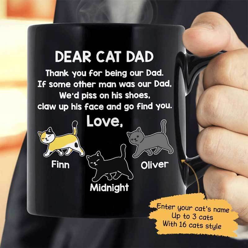 Dear Cat Dad Personalized Cat Dad Coffee Mug