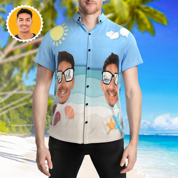 Your Face Beach Party Custom Photo Hawaiian Shirt | P180