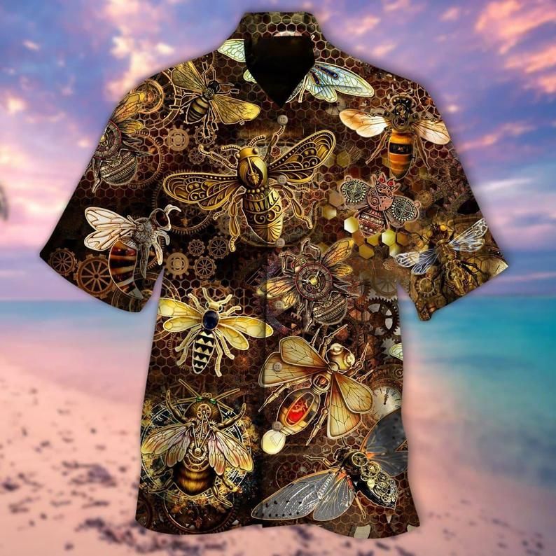 Bee Kind Brown Best Design Hawaiian Shirt Dhc18064193