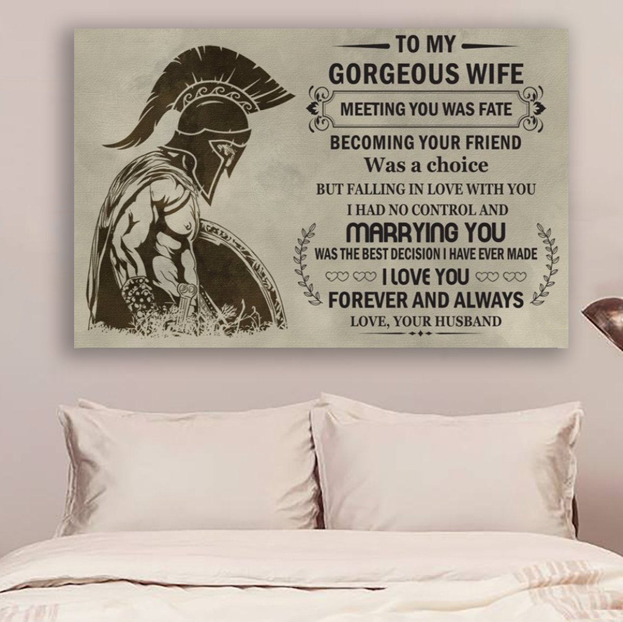 Spartan Canvas And Poster To My Gorgeous Wife Wall Decor Visual Art