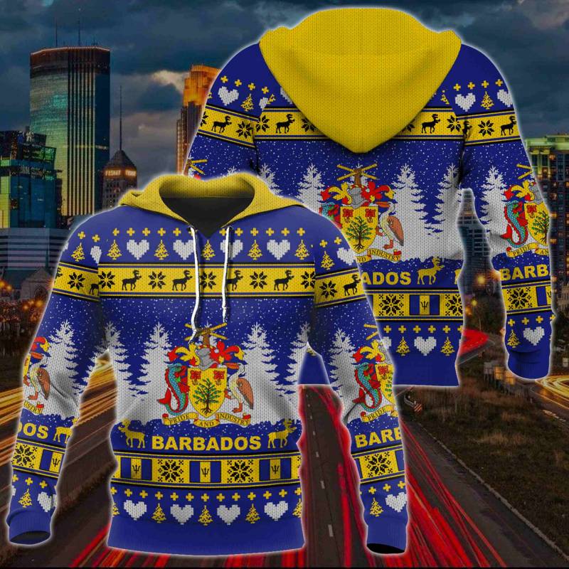 Barbados Ugly Christmas All Over Print Hoodies