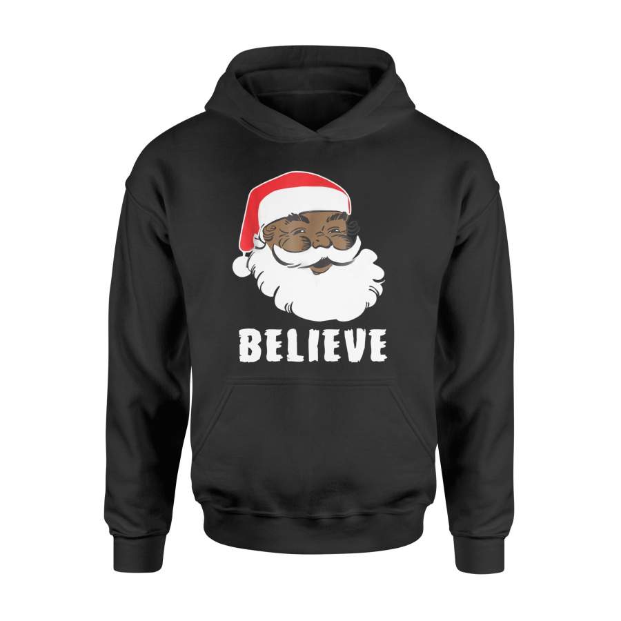 Christmas T-Shirt Black Santa Believe T-Shirt African Santa shirt – Standard Hoodie