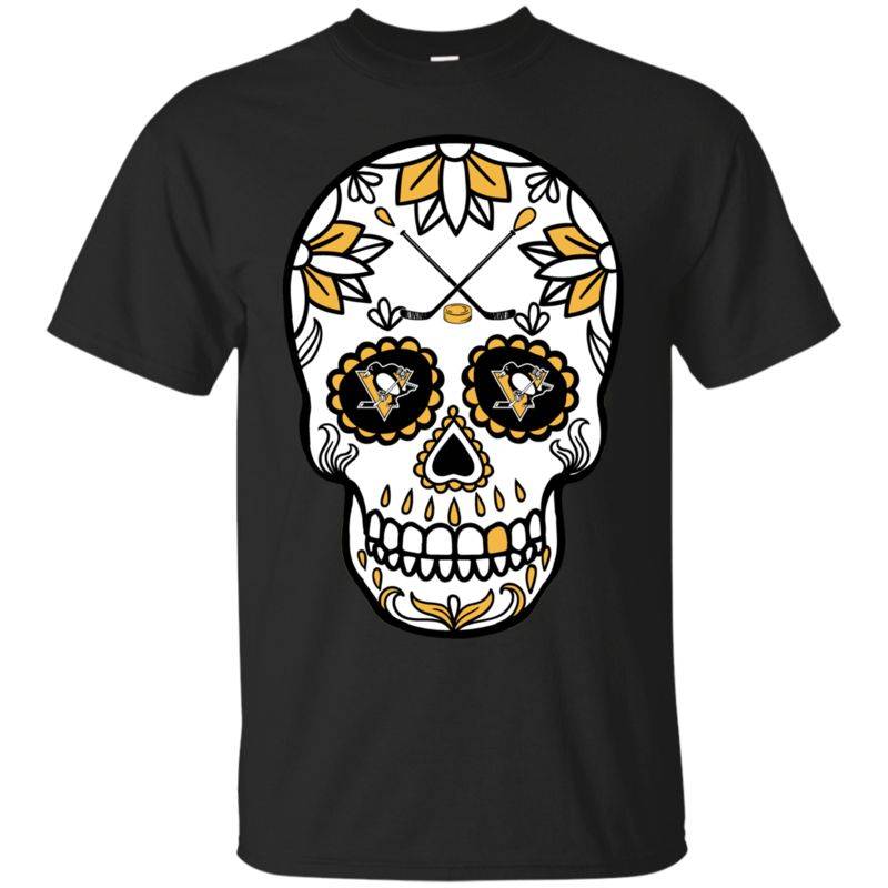 Pittsburgh Penguins Hockey Sugar Skull Day Of The Dead Shirts