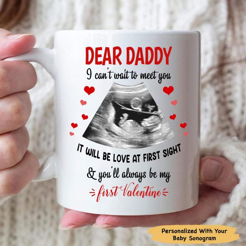 Personalized Daddy Can’T Wait To Meet You Mug Gift For Dad