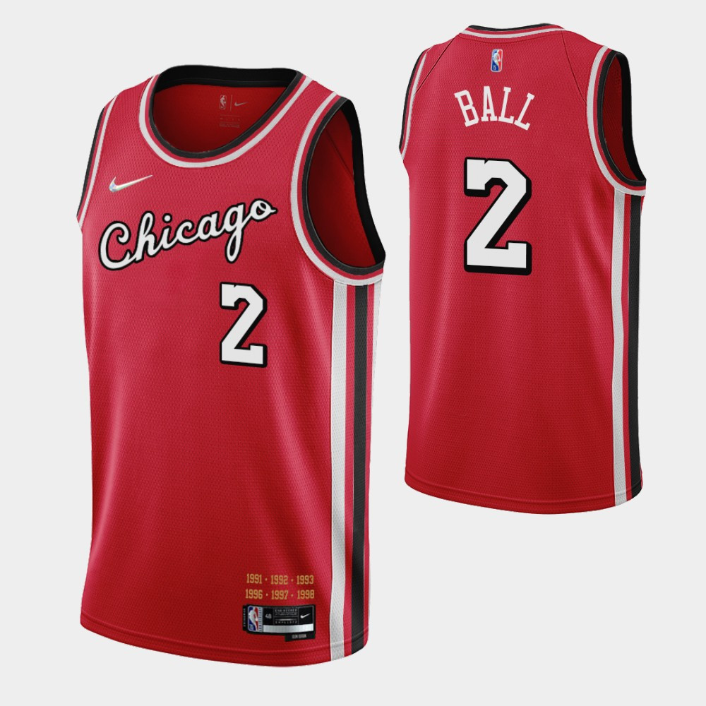 Chicago Bulls Lonzo Ball 2 NBA 2021-22 City Brandedition Red Jersey Gift For Bulls Fans