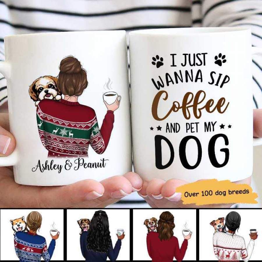 Sip Coffee And Pet My Dog Personalized Mug