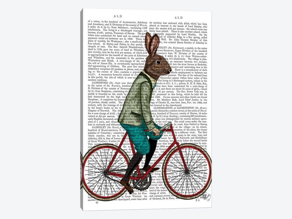 Rabbit On Bike, Print BG Canvas Poster 8″x12″ 12×18″ 18″x26″ 24″x36″ 30″x45″