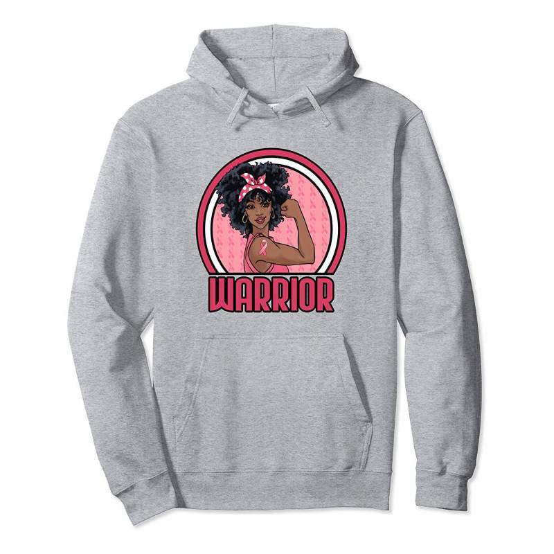 African American Breast Cancer Awareness Black Afro Lady Pullover Hoodie