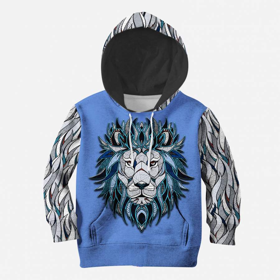 Tattoo Lion 3D All Over Printed Shirts For Kids