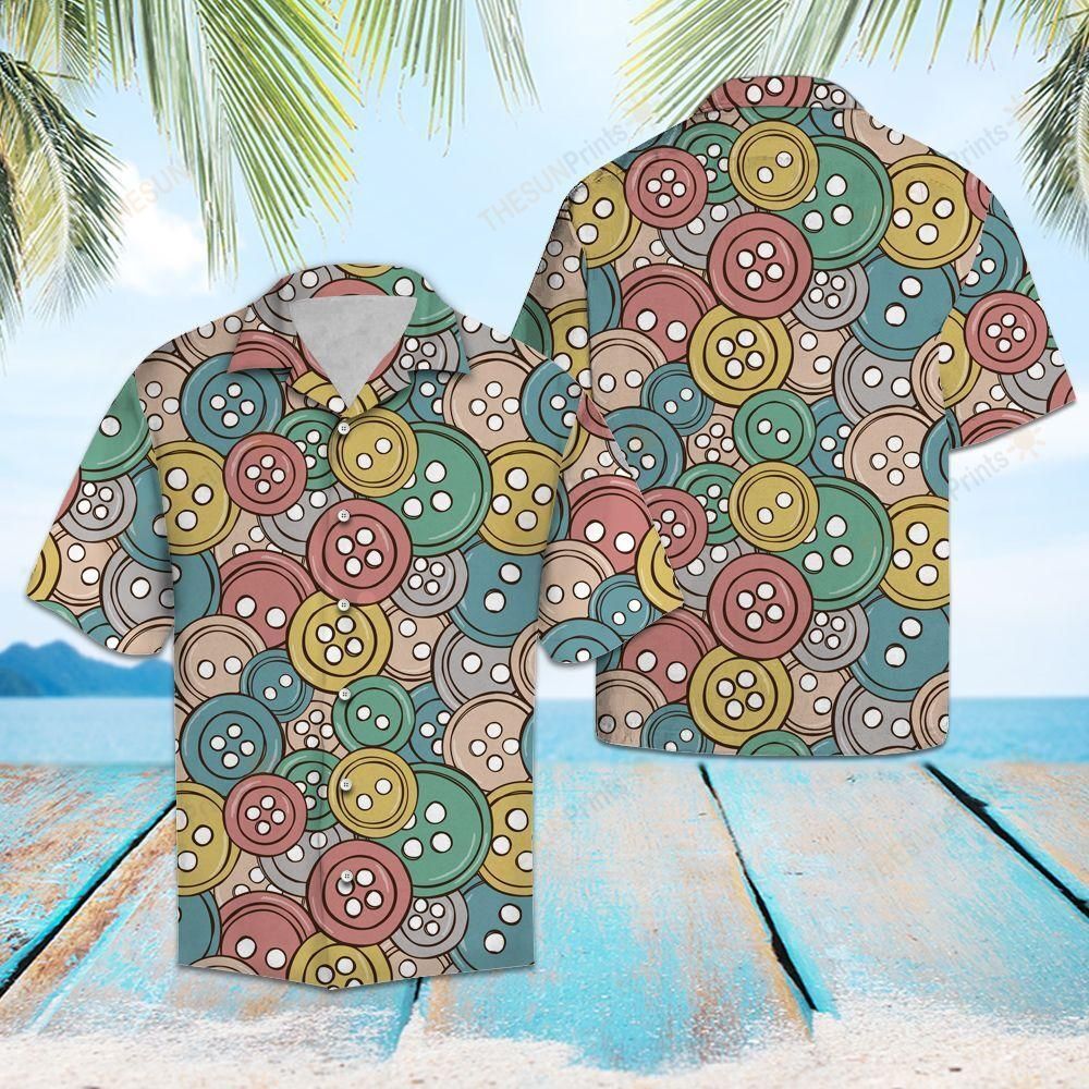 Sewing Buttons Hawaiian Shirt Ha71497