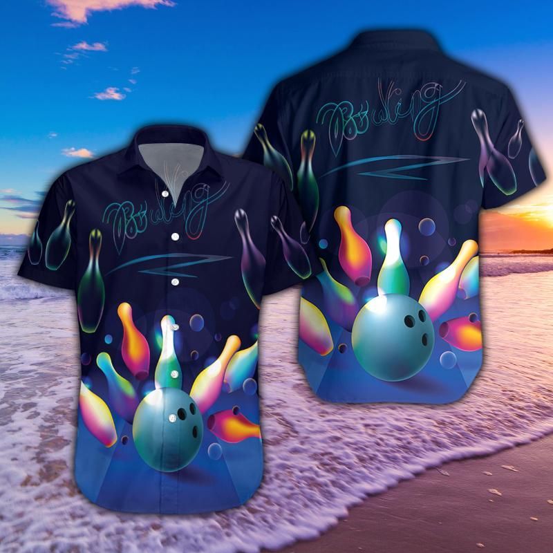 Bowling Glowing Neon Aloha Hawaii Shirts For Men Women Ha75352