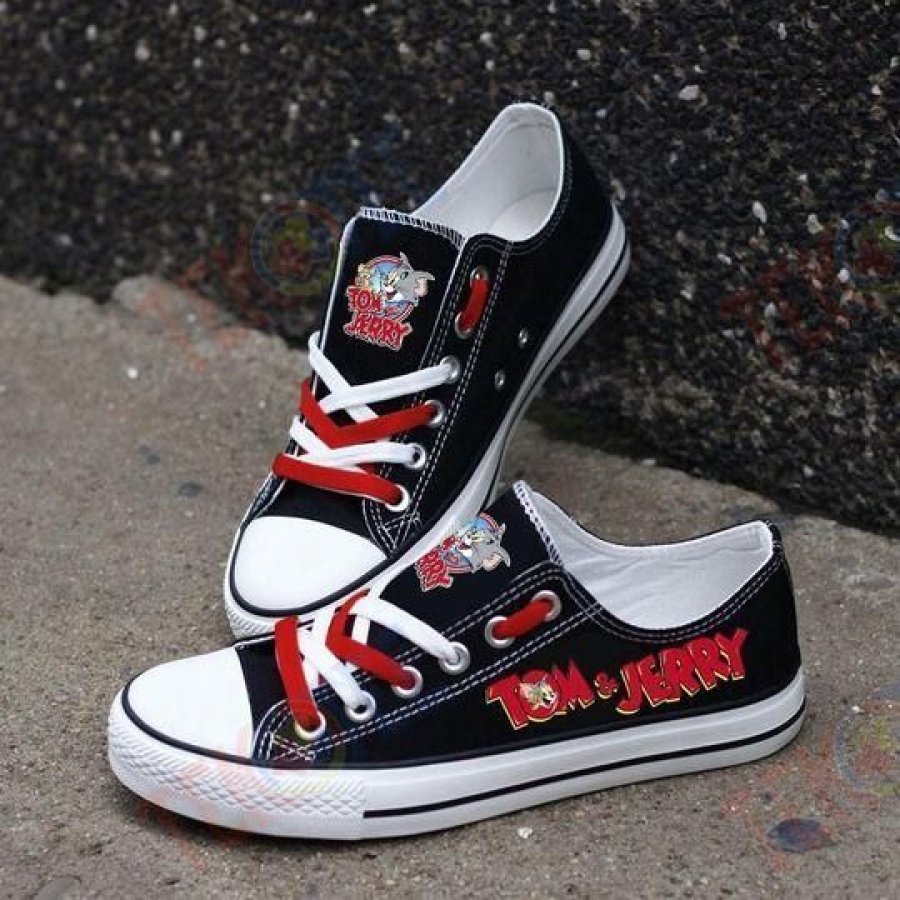 Mens Womens Tom And Jerry Low Top Shoes Custom Print Footwear Converse Sneakers TMT464