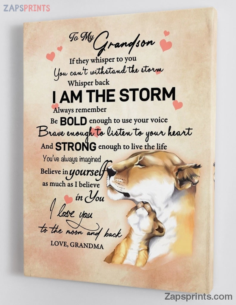 Grandchildren Canvas  – To My Grandson – From Grandma – Framed Canvas Gift Gms016 – Drandkids Canvas Artblankets.