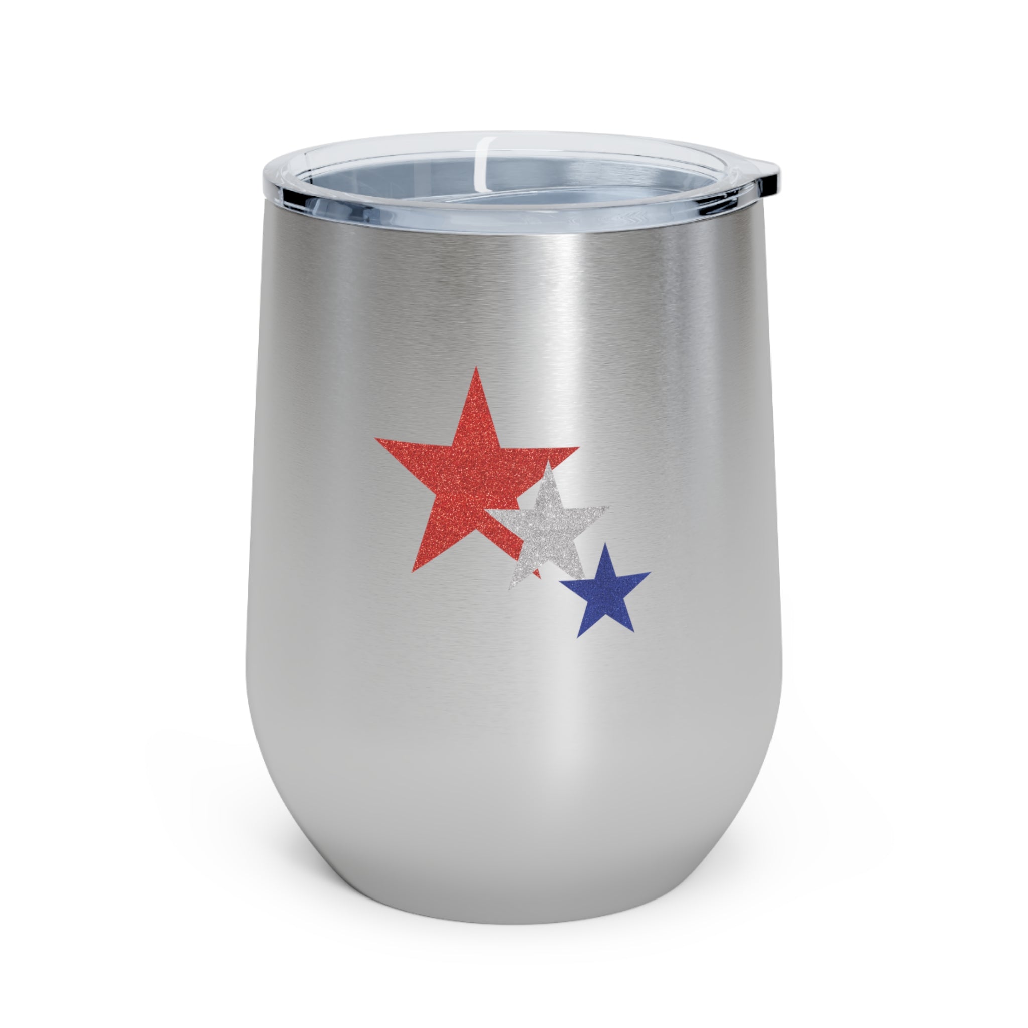 Three Stars Fourth Of July 12Oz Insulated Wine Tumbler