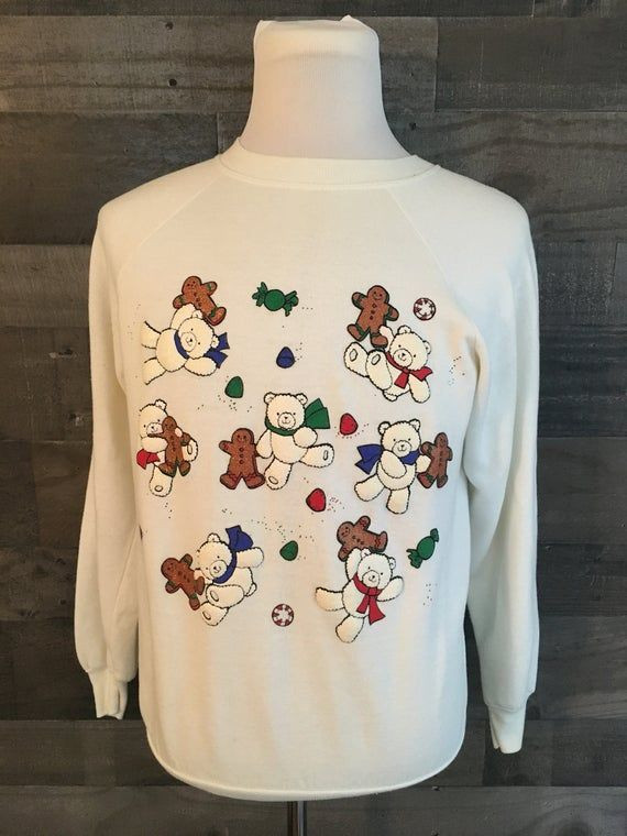 Vintage Holiday Teddy Bears Winter Ugly Christmas 1980S Crewneck Shirt Vintage Sweater Christmas Shirt