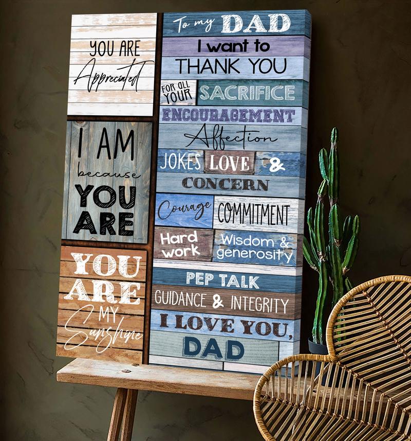 To My Dad Canvas Wall Art – Gift For Dad