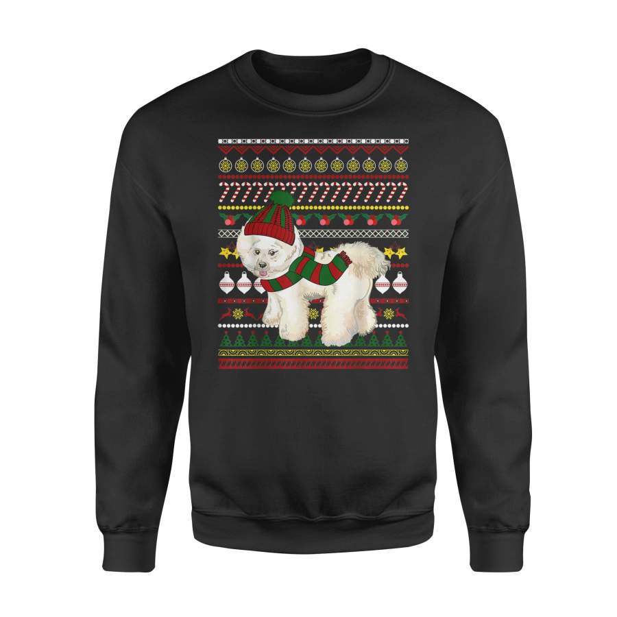 Bichon Frise Santa Claus Ugly Sweater Dog Gift T Shirt – Standard Fleece Sweatshirt