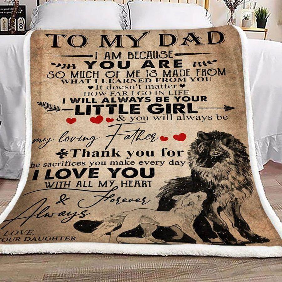 [Personalized Name] Wolf To My Dad From Daughter I Love You With All My Heart – Best Idea Gift For Dad, Gift For Home Decor, Gift For Family  – Fleece Blanket