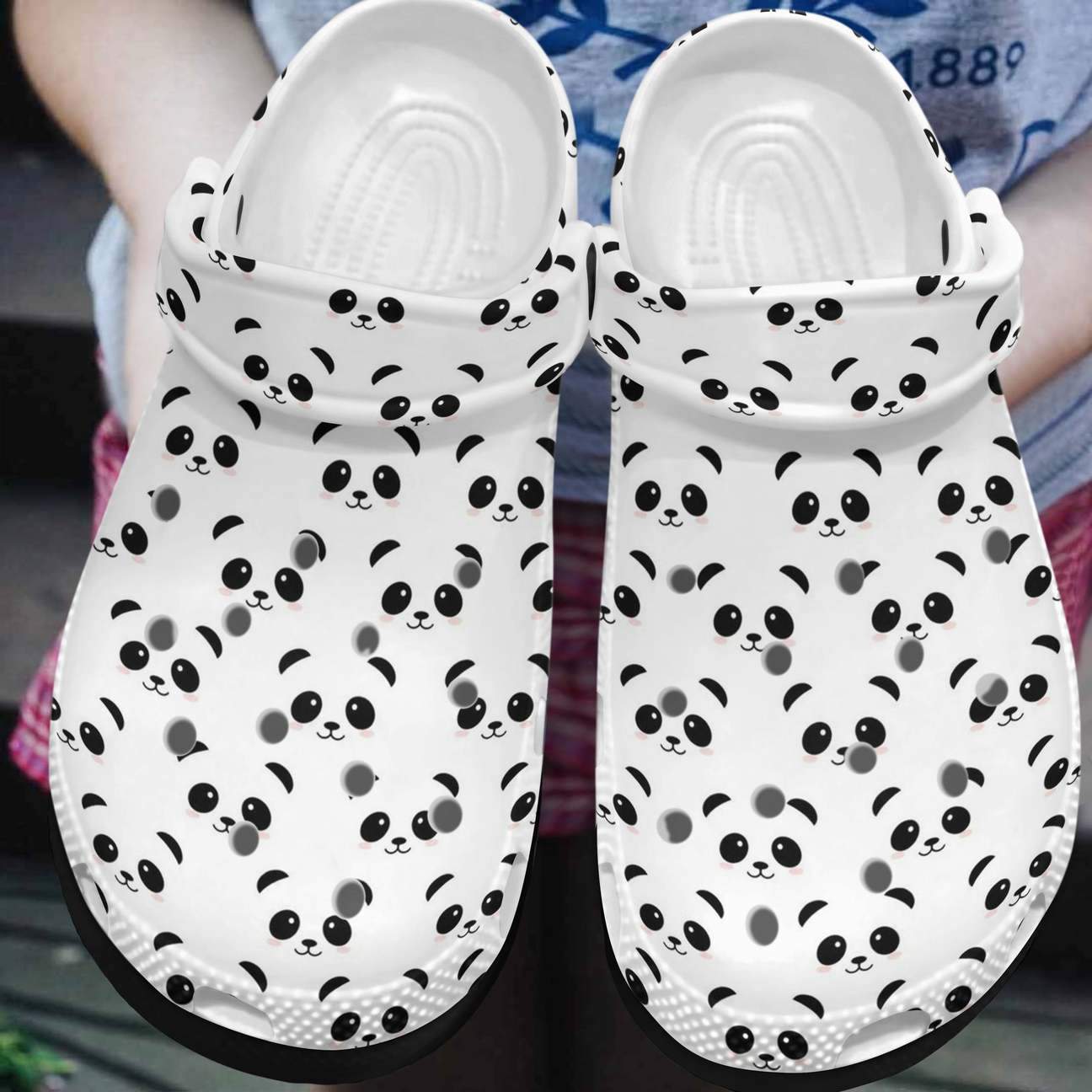 Panda Personalized Clog, Custom Name, Text, Color, Number Fashion Style For Women, Men, Kid, Print 3D Panda Pattern