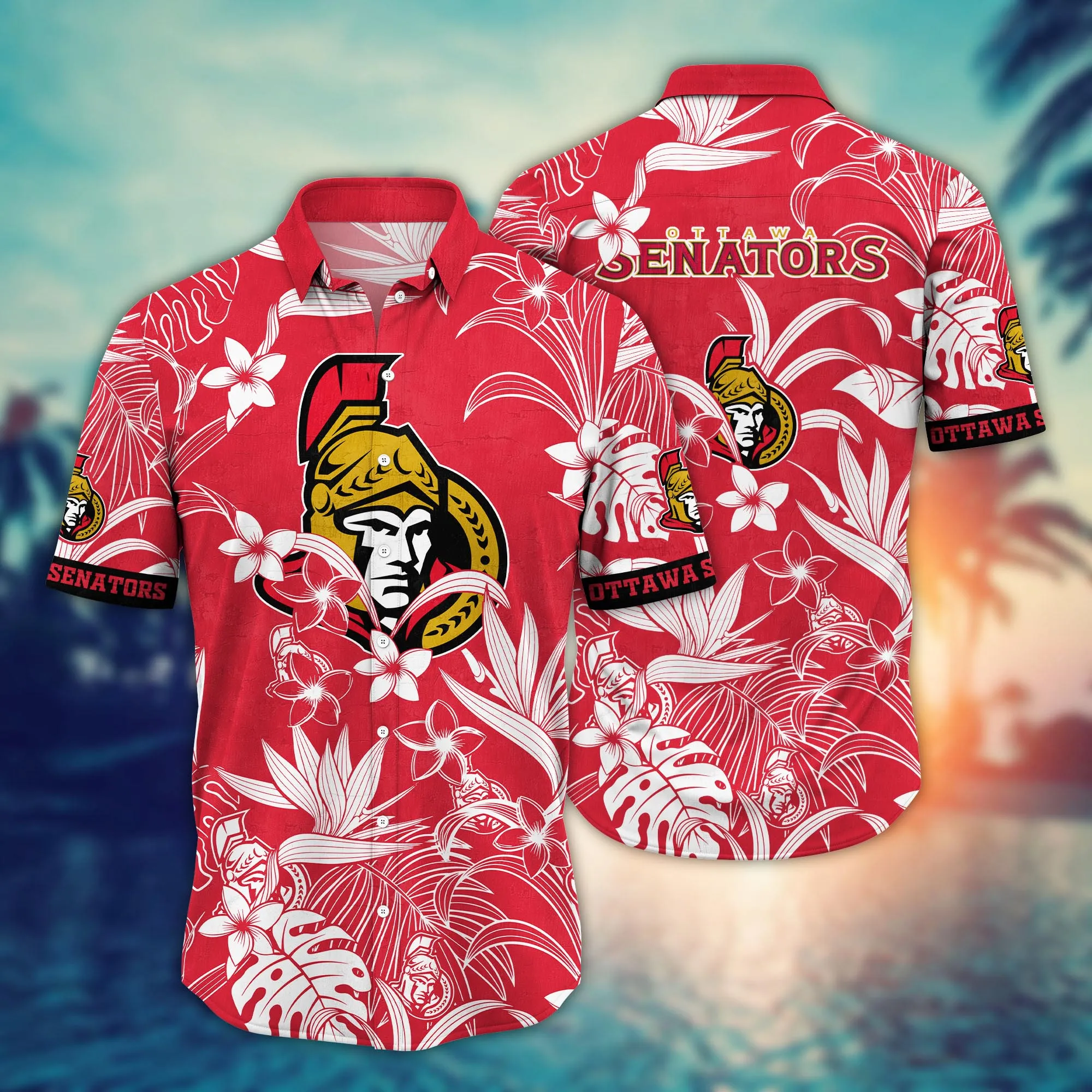 Ottawa Senators Nhl Hawaiian Shirt Camping Aloha Shirt