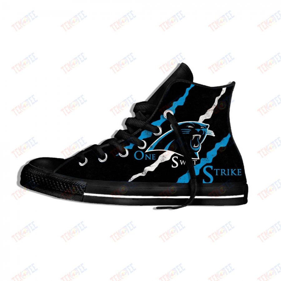 Mens Womens Carolina Panthers High Top Canvas Shoes Carolina Panthers Sneakers Tennis Shoes 3D Printable Nice And Comfortable TMT693