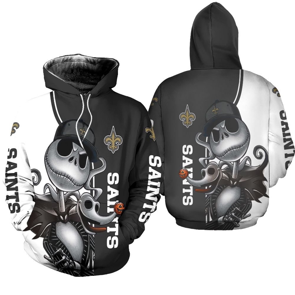 New Orleans Saints Jack Skellington And Zero Hoodie