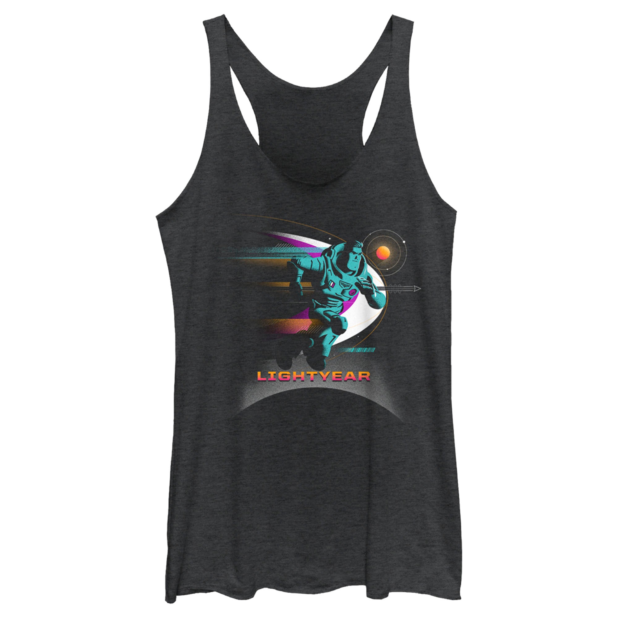 Women’S Lightyear Buzz Running Planets Logo Racerback Tank Top