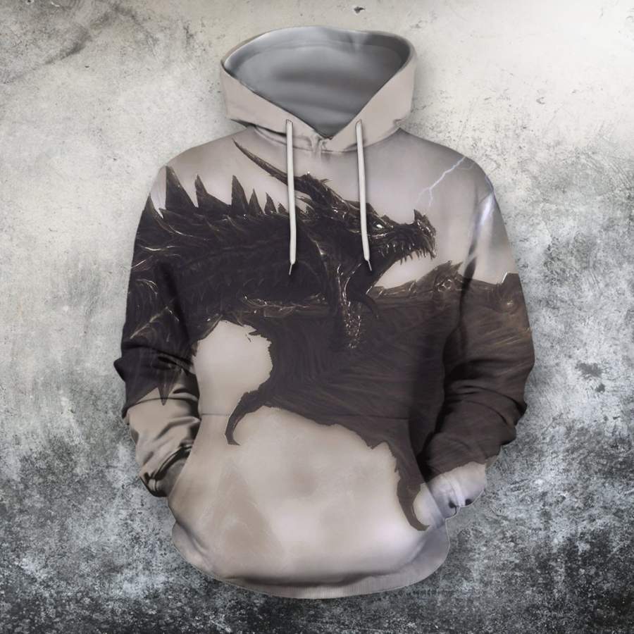 3D All Over Print BlackDragon Hoodie