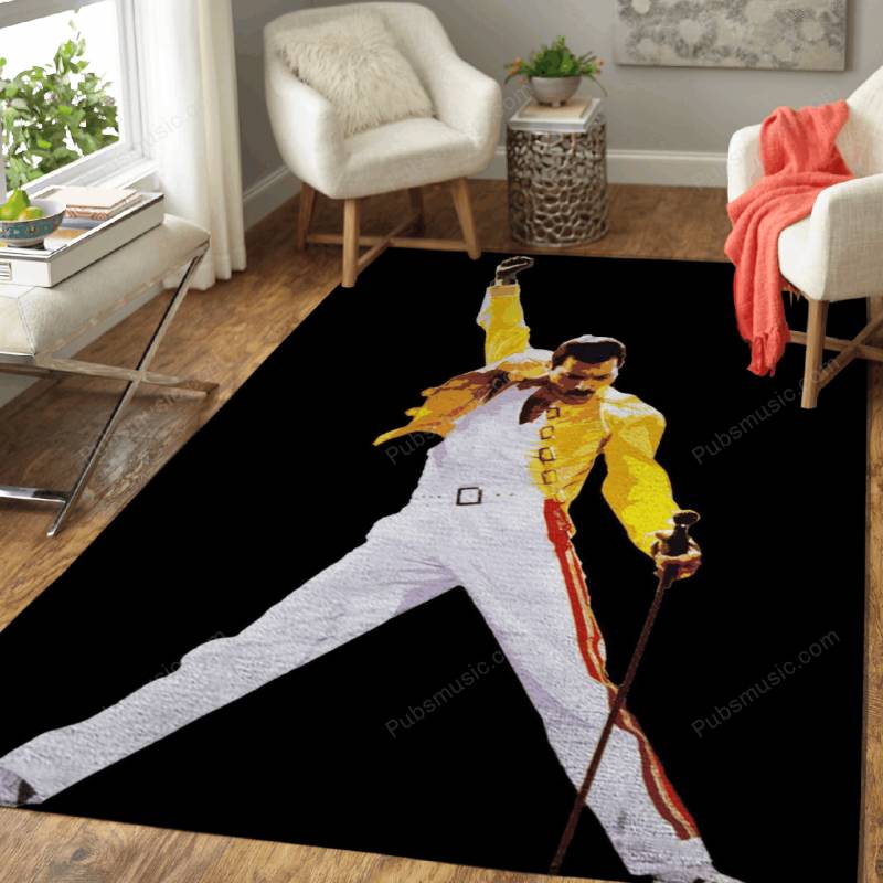 Freddie Mercury of Queen – Music Pop Art Area Rug Carpet