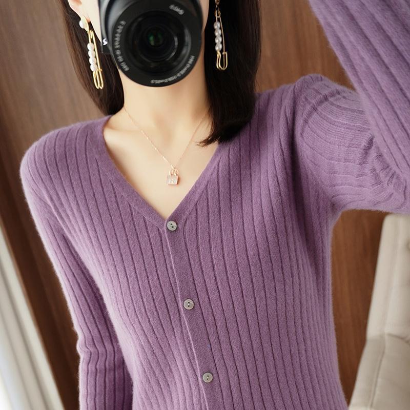 Casual Fashion Solid Color Knitted Cardigan Sweater Women’s Clothing 2022 Autumn New Loose Korean Tops All-match Coat alx