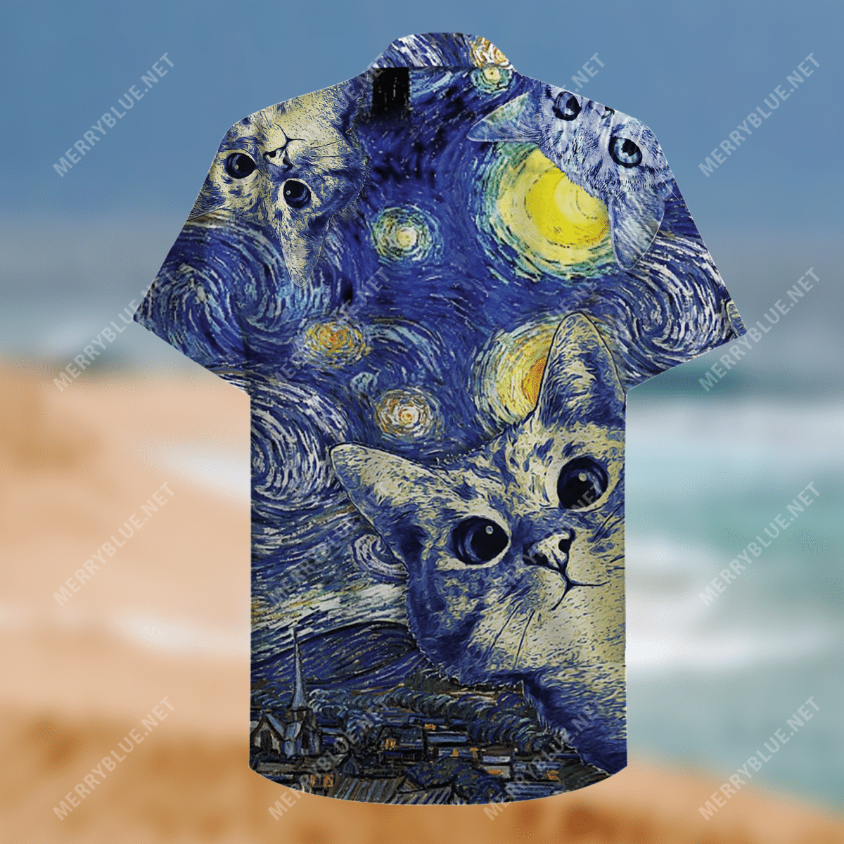 Cover Your Body With Amazing Starry Cats Hawaii Unisex Shirt Ha81883