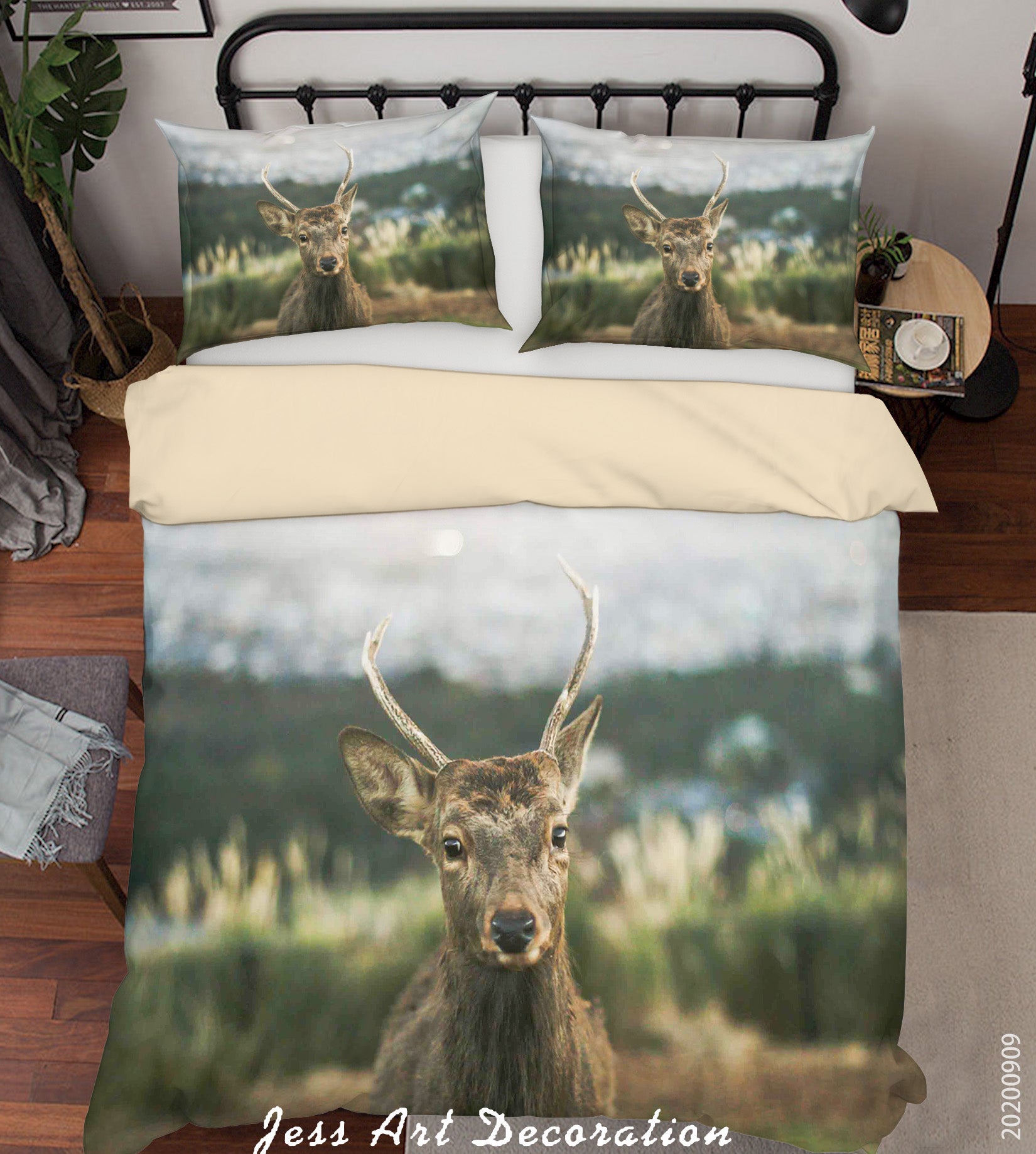 3D Nature Animal Deer Pattern Quilt Cover Set Bedding Set Duvet Cover Pillowcases Wj 6028