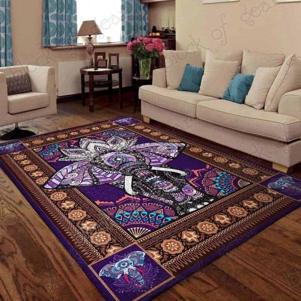 Bohemian Elephant Home Decor Rectangle Area Rug