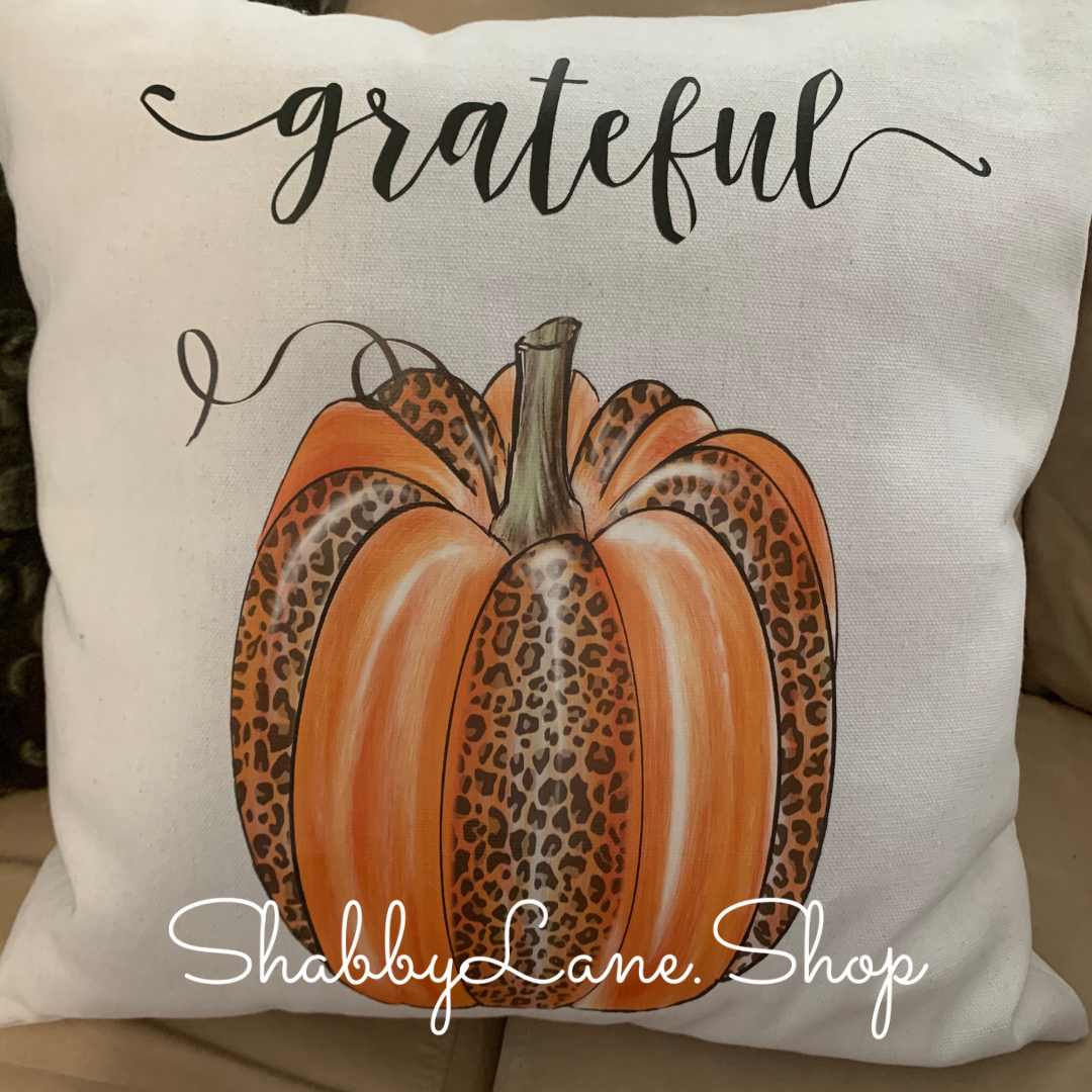 Grateful Leopard pumpkin Canvas pillow