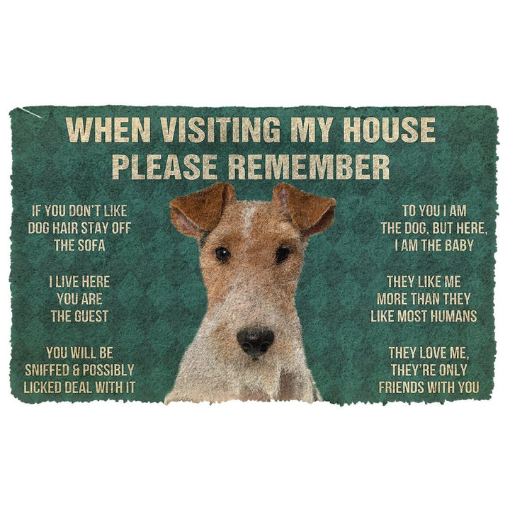 Waybackapparel Please Remember Fox Terrier Dogs House Rules 3D Doormat