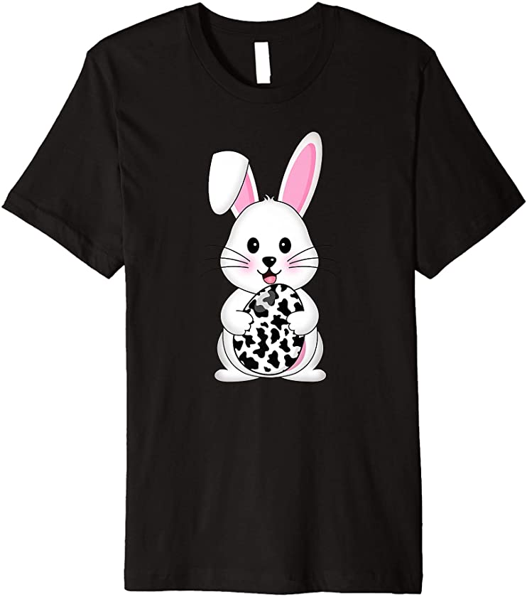 Cute Easter Egg Bunny Cow Print Costume For Boys And Girls Premium T-Shirt