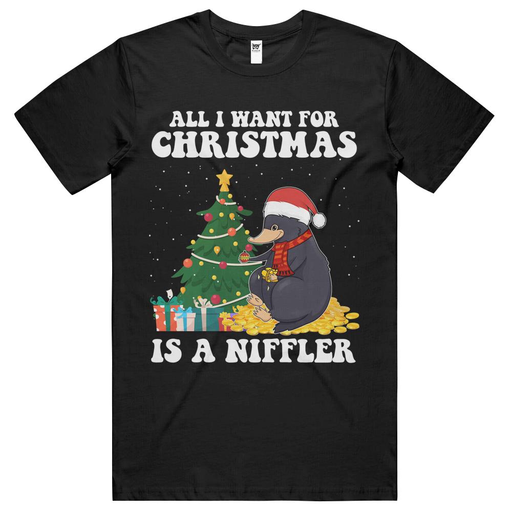 All I Want For Christmas Is A Niffler Cute Pajamas Merry Christmas T Shirts