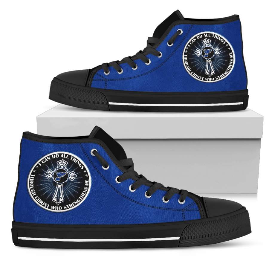 I Can Do All Things Through Christ Who Strengthens Me St. Louis Blues High Top Shoes